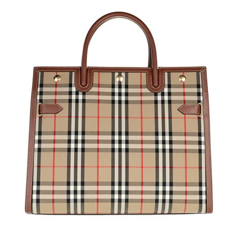 burberry title check tote|Burberry Medium Title Vintage Check Tote.